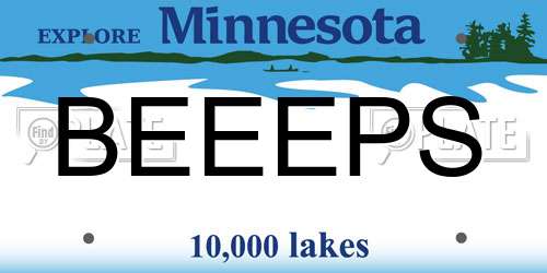 BEEEPS Minnesota License Plate