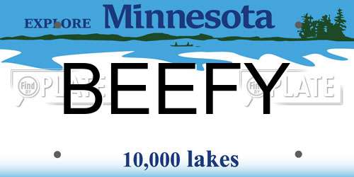 BEEFY Minnesota License Plate
