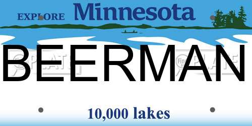 BEERMAN Minnesota License Plate