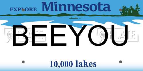 BEEYOU Minnesota License Plate