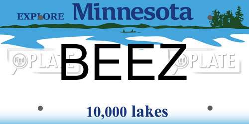BEEZ Minnesota License Plate