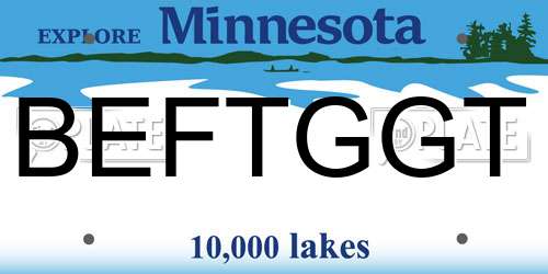 BEFTGGT Minnesota License Plate