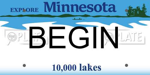 BEGIN Minnesota License Plate