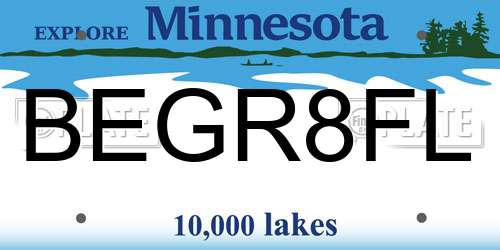 BEGR8FL Minnesota License Plate