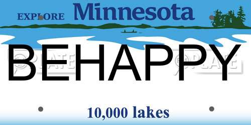 BEHAPPY Minnesota License Plate