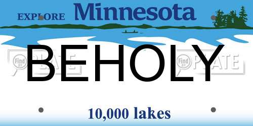BEHOLY Minnesota License Plate