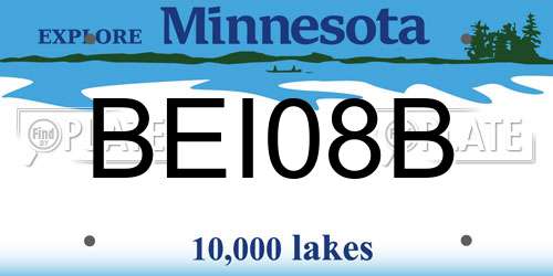BEI08B Minnesota License Plate