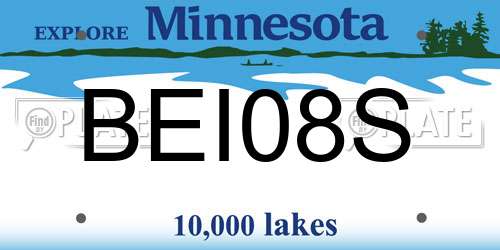 BEI08S Minnesota License Plate