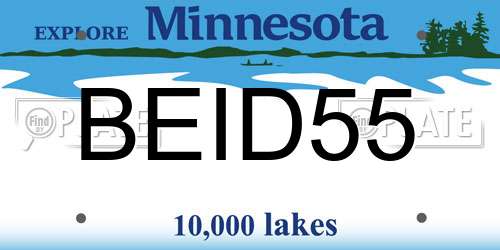 BEID55 Minnesota License Plate