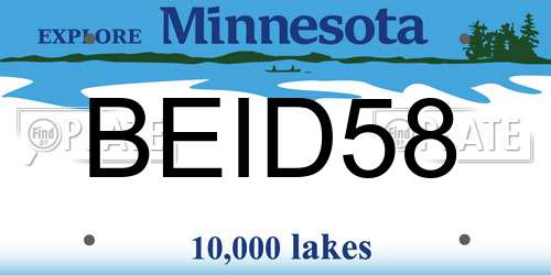 BEID58 Minnesota License Plate