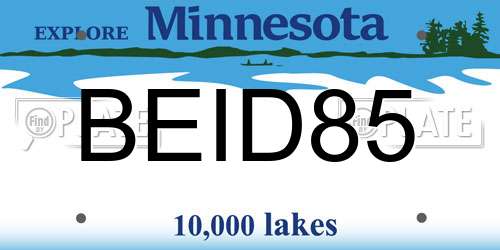 BEID85 Minnesota License Plate