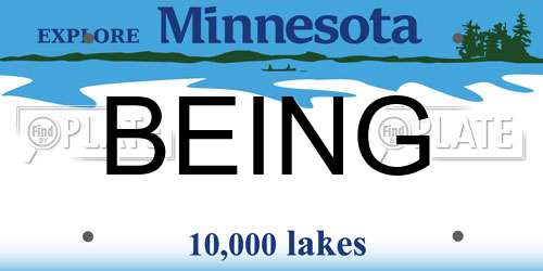 BEING Minnesota License Plate