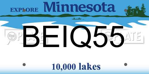 BEIQ55 Minnesota License Plate
