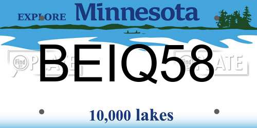 BEIQ58 Minnesota License Plate