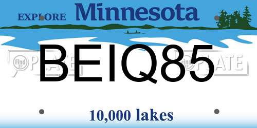 BEIQ85 Minnesota License Plate