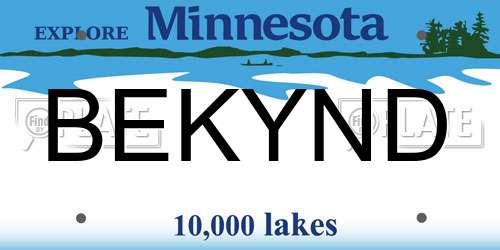 BEKYND Minnesota License Plate