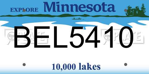 BEL5410 Minnesota License Plate