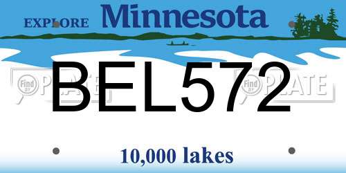 BEL572 Minnesota License Plate