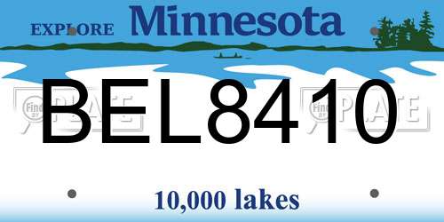 BEL8410 Minnesota License Plate