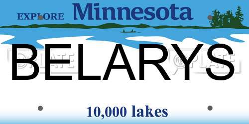 BELARYS Minnesota License Plate