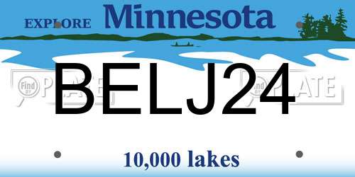 BELJ24 Minnesota License Plate