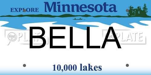 BELLA Minnesota License Plate
