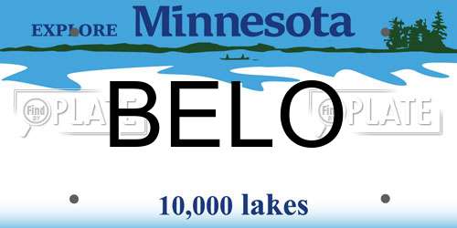 BELO Minnesota License Plate