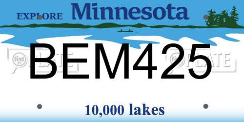 BEM425 Minnesota License Plate