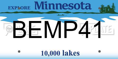 BEMP41 Minnesota License Plate
