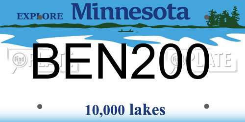 BEN200 Minnesota License Plate