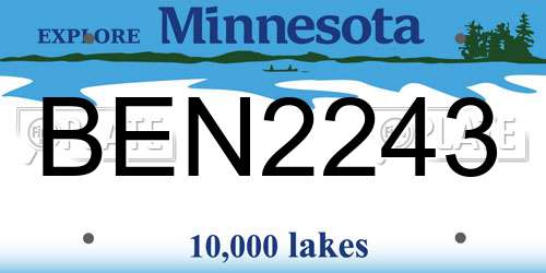 BEN2243 Minnesota License Plate