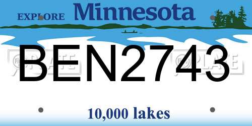 BEN2743 Minnesota License Plate