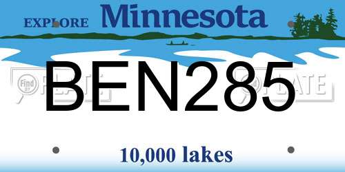 BEN285 Minnesota License Plate