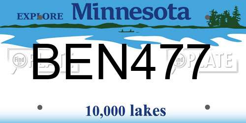 BEN477 Minnesota License Plate