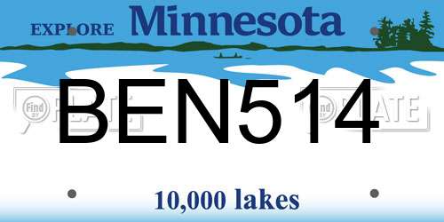 BEN514 Minnesota License Plate