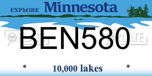 BEN580 Minnesota License Plate