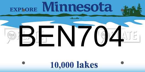 BEN704 Minnesota License Plate