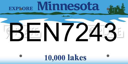 BEN7243 Minnesota License Plate