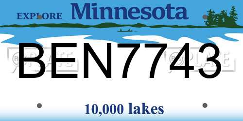 BEN7743 Minnesota License Plate