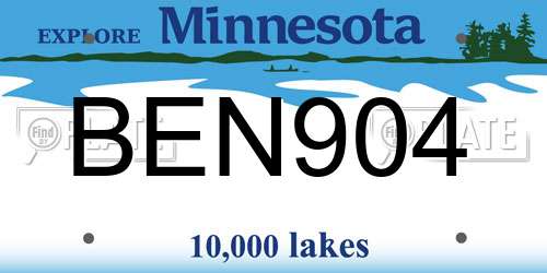 BEN904 Minnesota License Plate