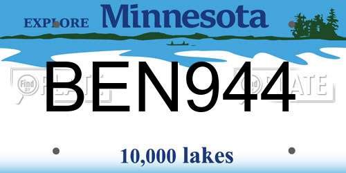 BEN944 Minnesota License Plate