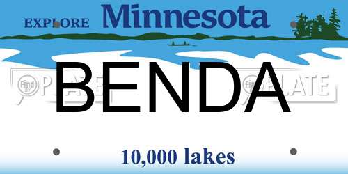BENDA Minnesota License Plate