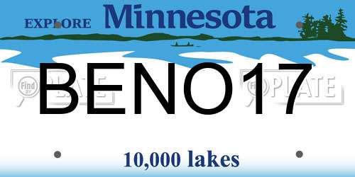 BENO17 Minnesota License Plate