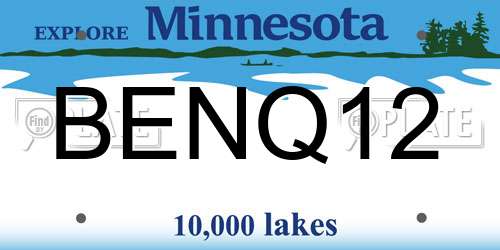 BENQ12 Minnesota License Plate