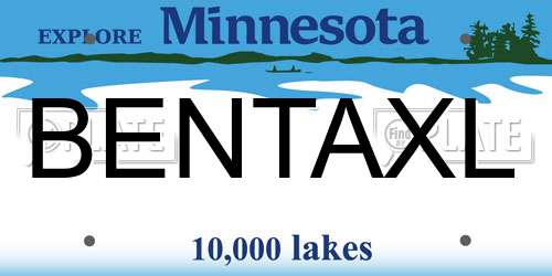 BENTAXL Minnesota License Plate