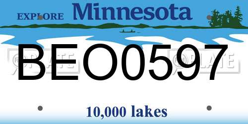 BEO0597 Minnesota License Plate
