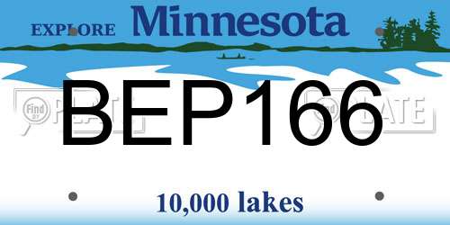 BEP166 Minnesota License Plate