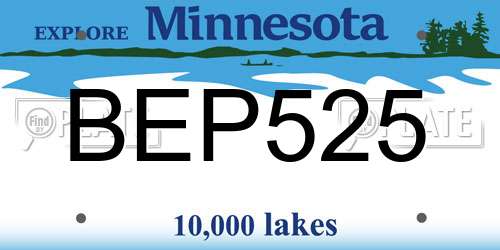BEP525 Minnesota License Plate