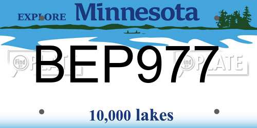 BEP977 Minnesota License Plate