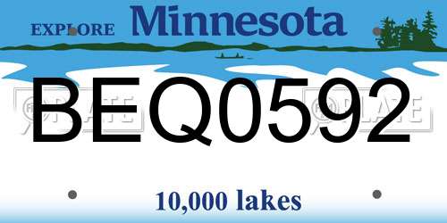 BEQ0592 Minnesota License Plate